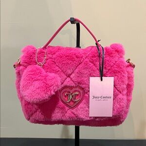 Juicy Couture | “Let’s Get Cozy” Faux Fur Crossbody In “Pink Flash”